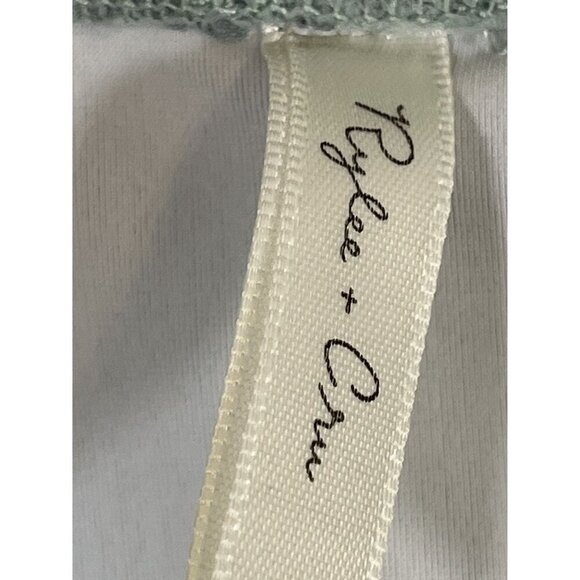 Rylee Cru Swim Kid 8Y Crew Pullover Green Rashguard Travel Preppy Neutral Beach - Picture 2 of 8